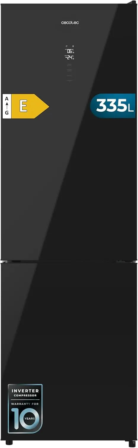 Cecotec Réfrigérateur Combi 335L No Frost Bolero CoolMarket Combi 335 noir Glass E. Hauteur 195,3cm