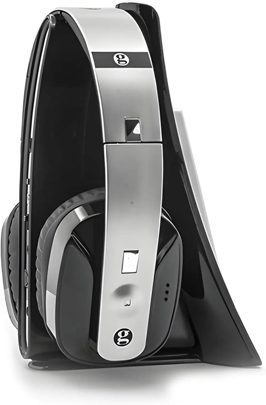 Geemarc CL7400 Opti Casque téléviseur sans Fil amplifié avec connecteur Optique Casque Supra-auriculaire – 20000 Hz, gris/noir