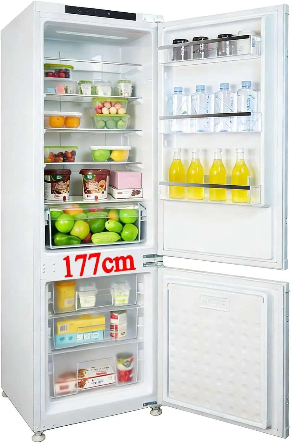 Magictec Frigo encastrable 178 cm réfrigérateur encastrable congélateur 177 froidventilé – gris