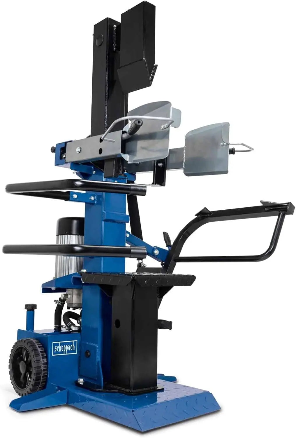 Scheppach Fendeur de bois compact 10T vertical - Force de fendage 10T – 3500 W, gris/bleu/noir