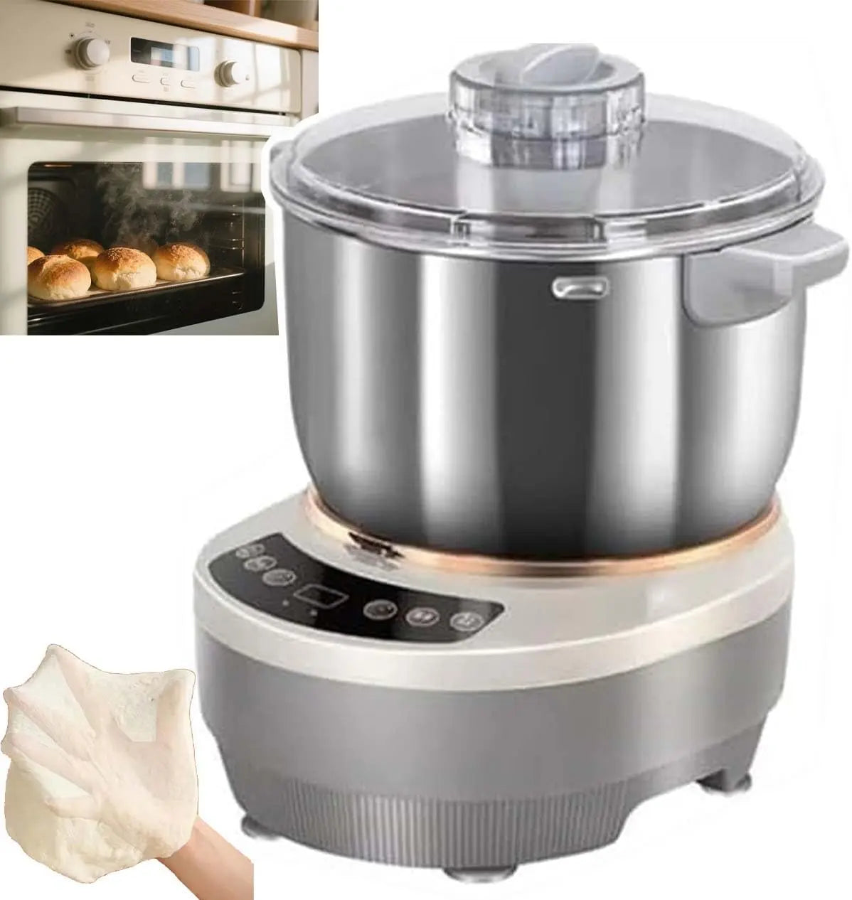 Pétrin électrique professionnel 5L/7L robot pâtissier – 200 W, 7 L / 5 L, argenté