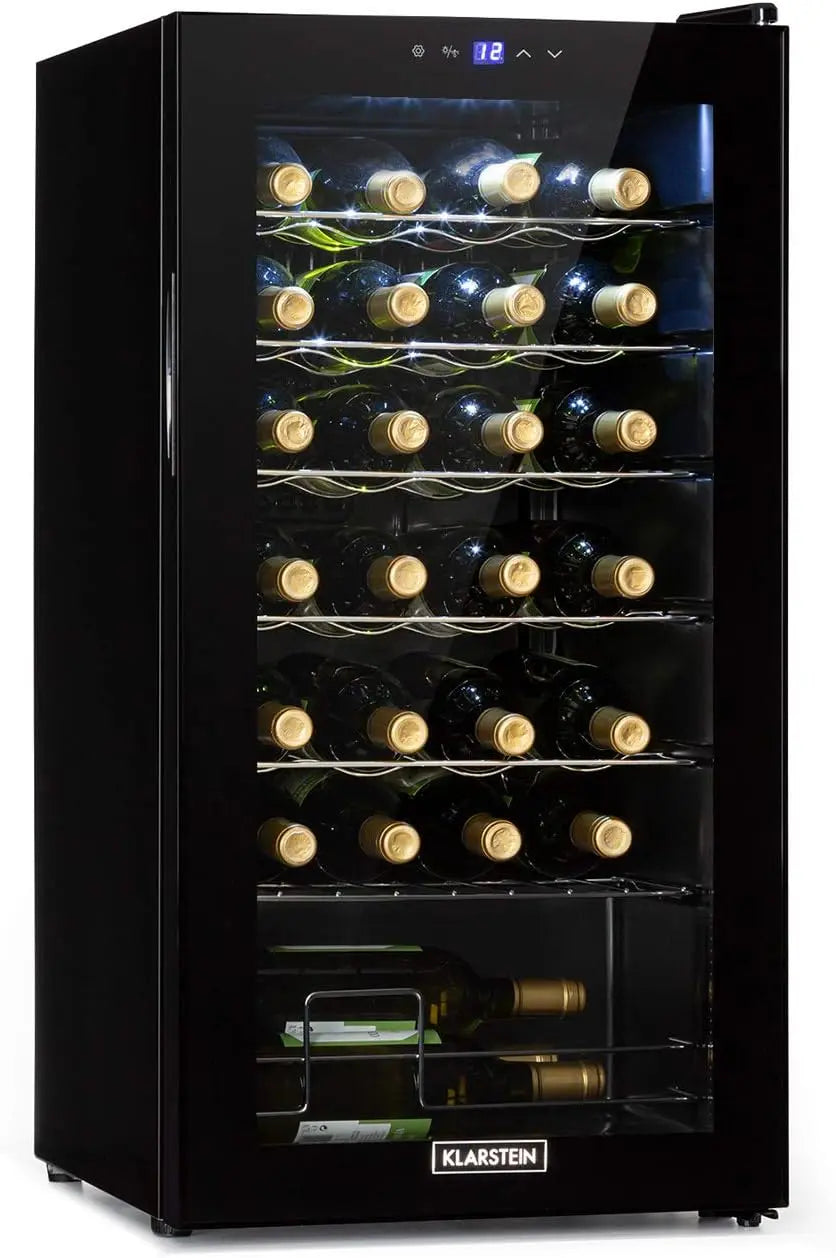 KLARSTEIN Shiraz Cave à Vin Noir – 28 Bouteilles