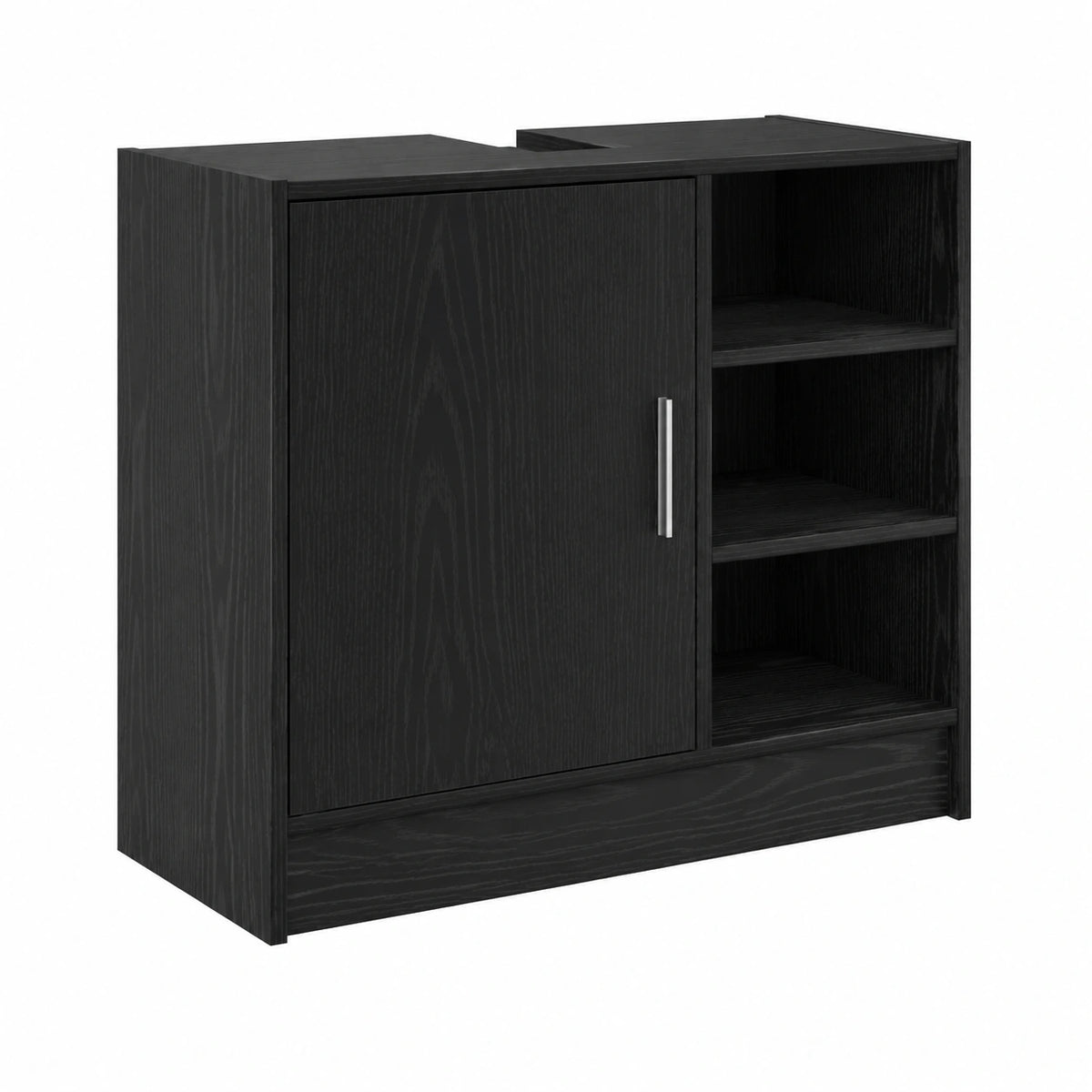 Armoire, avec rangement, avec portes, en chêne, coloris noir, 63 x 29 x 55 cm, pour la chambre