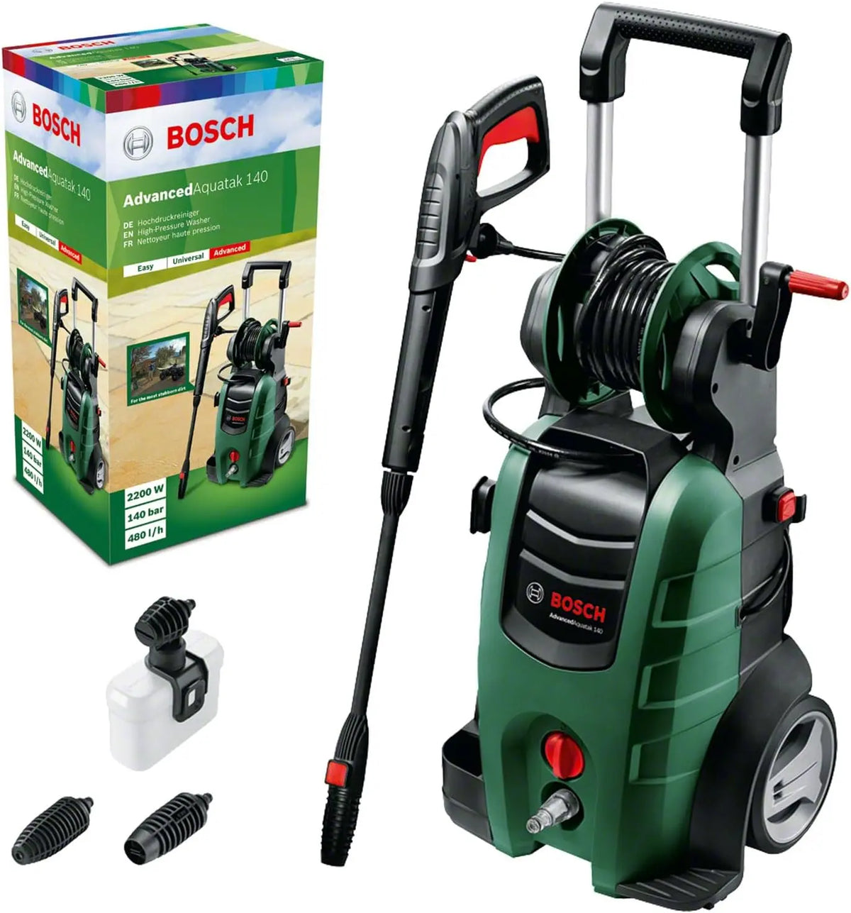 Bosch Nettoyeur Haute Pression AdvancedAquatak 140 – 2100 W, 450 litres, gris/vert/noir