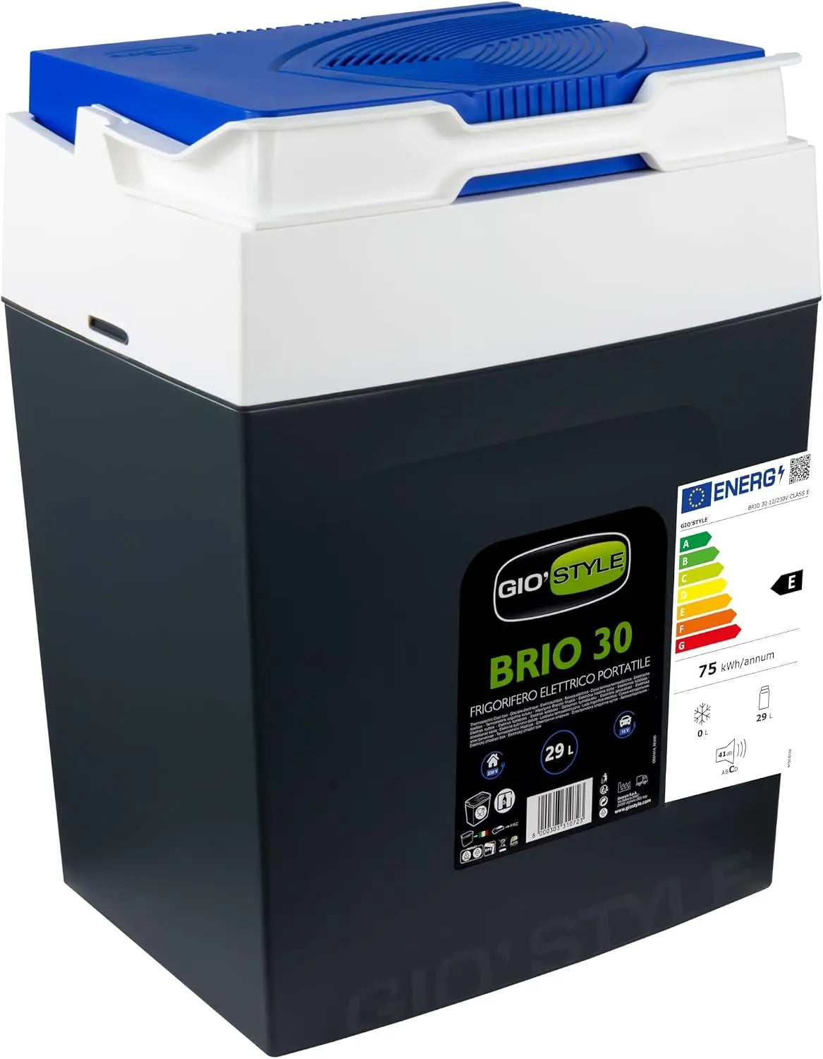 GioStyle Brio 30 Frigo électrique portable – V/12, 29 l, noir/gris