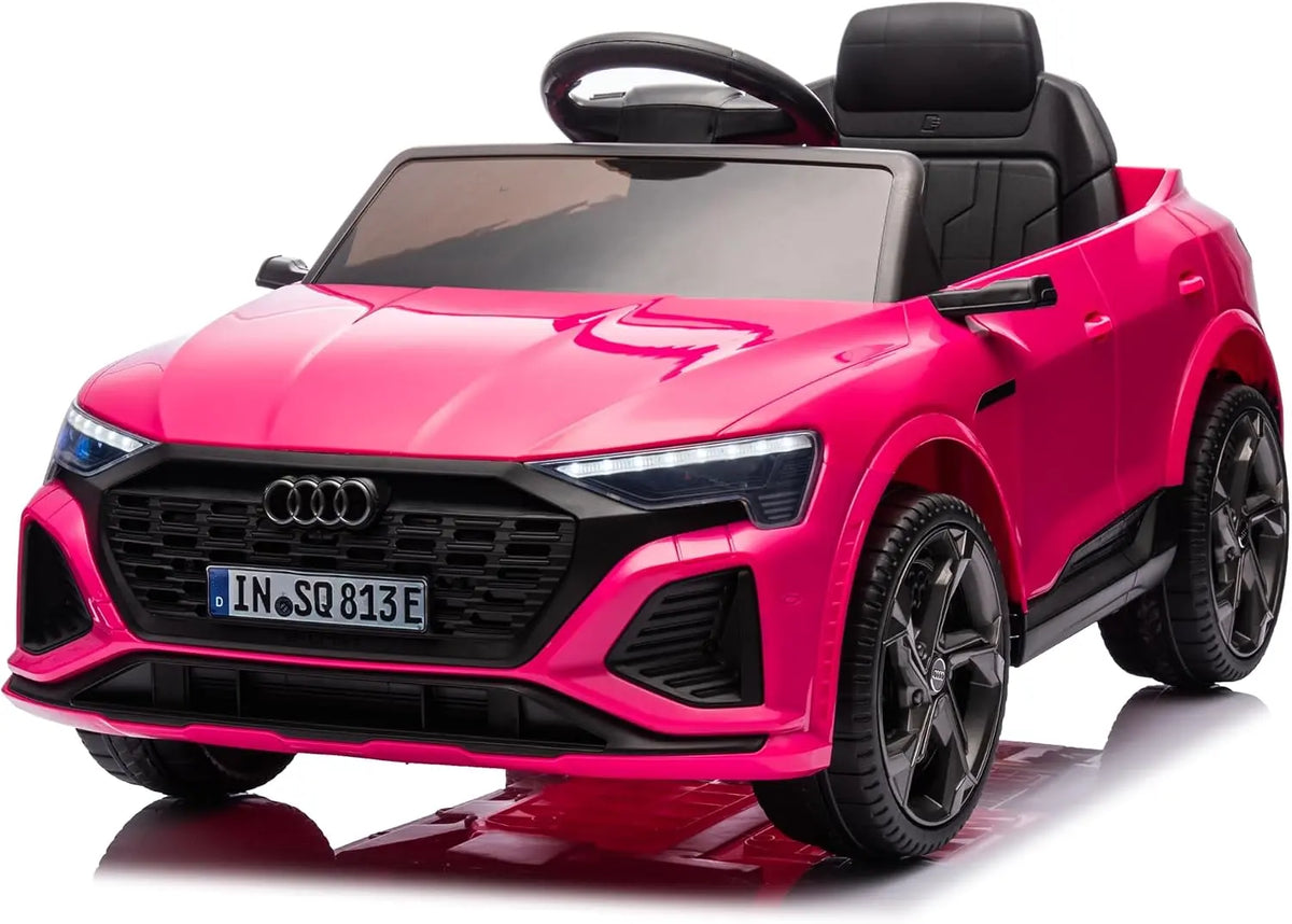 FINOOS Voiture électrique pour Enfants A.UDI SQ8 e-tron 12V avec télécommande 2,4GHz – 70 W, 4,5 Ah, rose