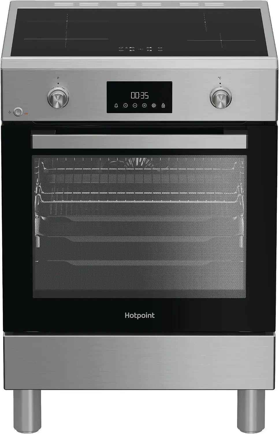 Hotpoint Ariston H6I8LMSAX - Cuisine à installation libre 60 x 60 cm avec four multifonction ventilé – argenté