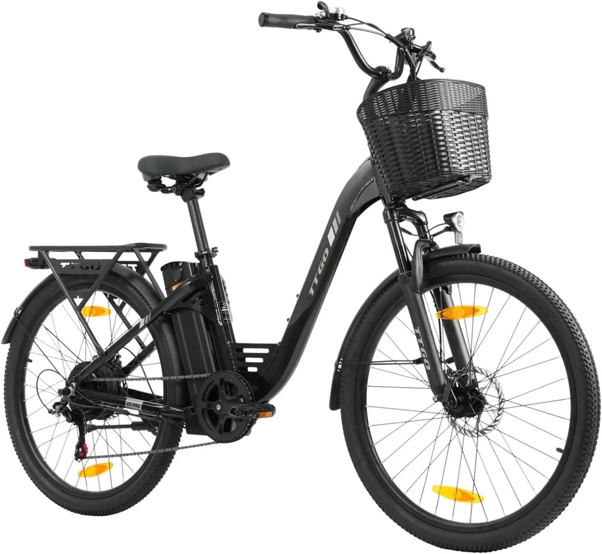 TTGO C2 Pro Vélo électrique de ville 26' pour homme et femme – 250 W, 18 Ah, 648 Wh, 55 Nm, gris/noir