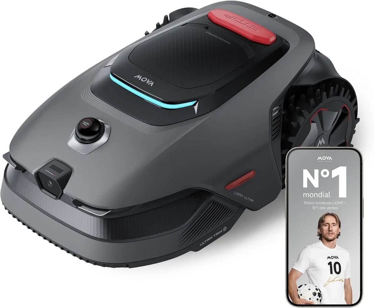 MOVA LiDAX Ultra 1600 Robot Tondeuse sans Fil périphérique avec Module 4G – gris/noir