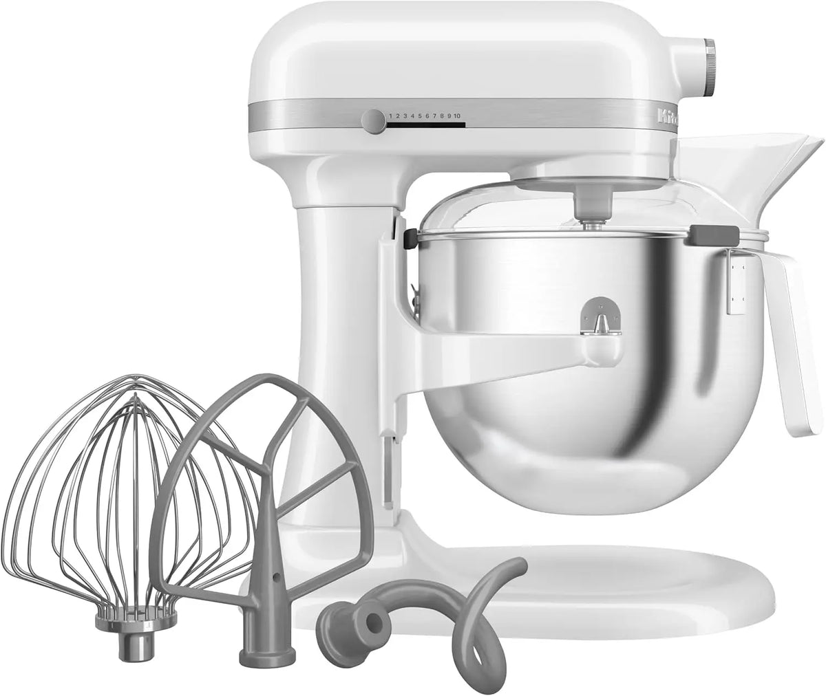 KitchenAid Robot Pâtissier Professionnel 6.6L Relevage Bol – 6,6 L, blanc