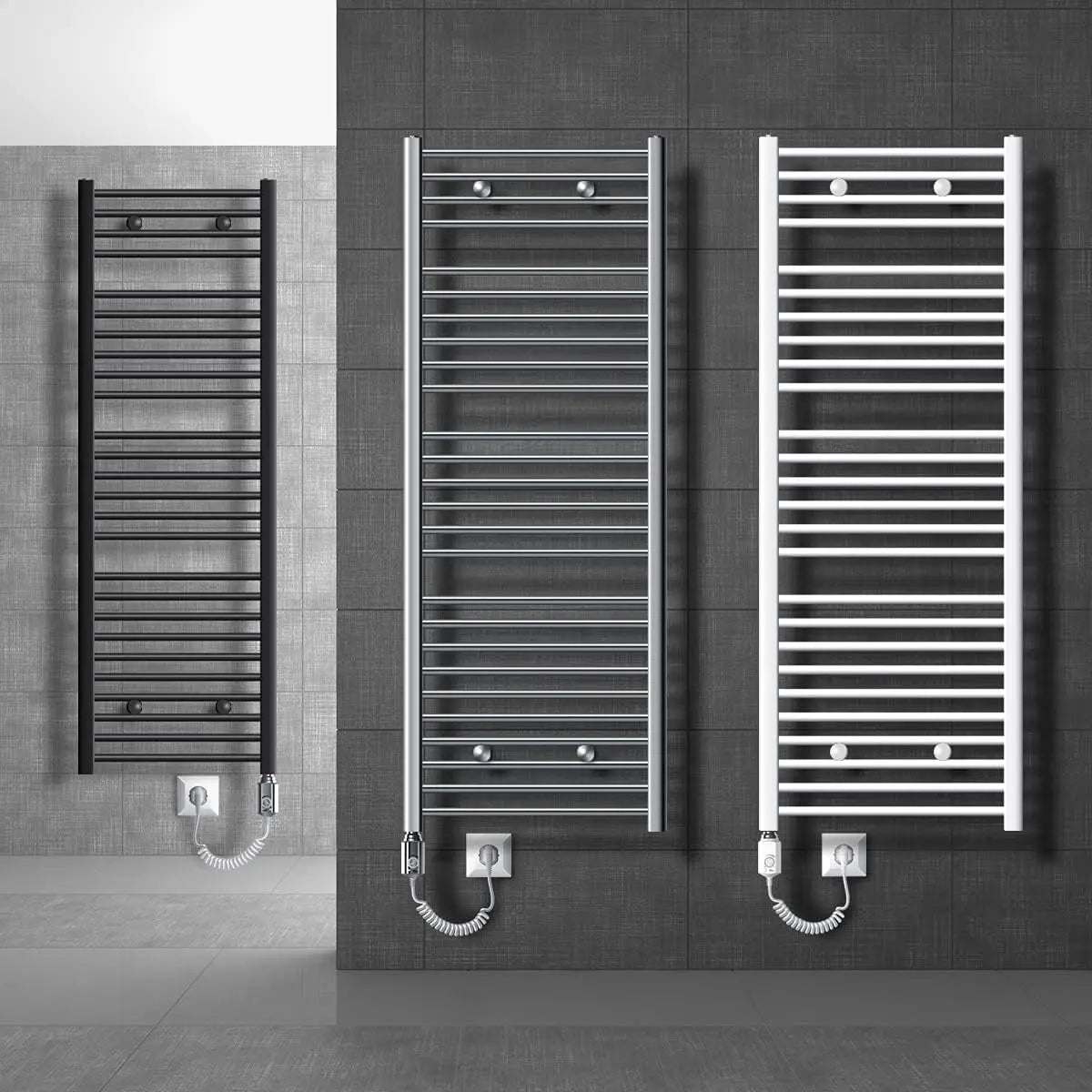 ECD Germany Radiateur Électrique avec Élément Chauffant 900W - 500 x 1200 mm - Anthracite - Connexion – 50 Hz, gris anthracite
