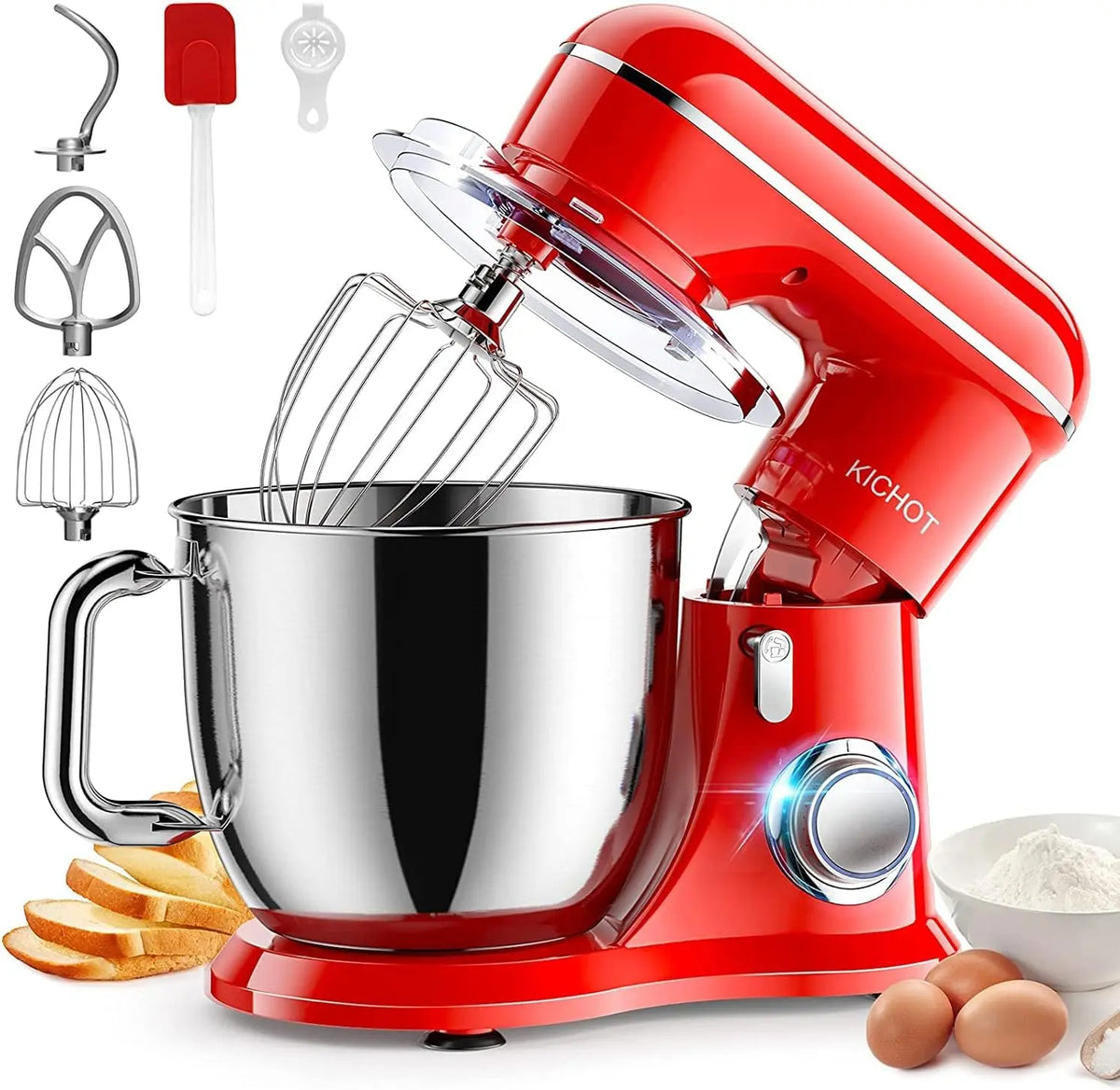 4.5L Robot Pâtissier – 1300 W, 4,5 L, argenté