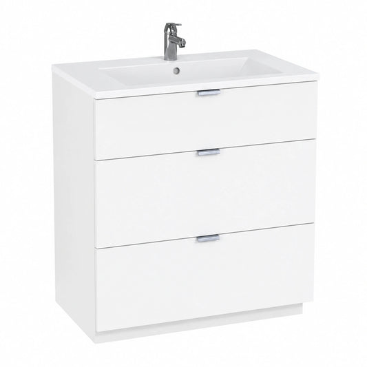 Ensemble de meubles de salle de bain, avec tiroirs, coloris blanc, pour la salle de bain
