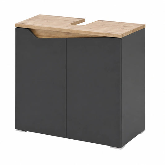 Ensemble de meubles de salle de bain, 60 x 57,5 cm, coloris anthracite, pour la salle de bain