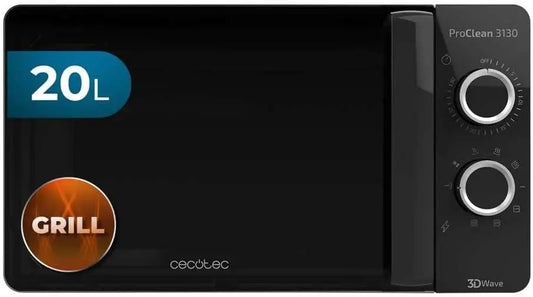 Cecotec Micro-ondes avec Gril ProClean 3130. Capacité de 20 L – 700 W / 800 W, noir