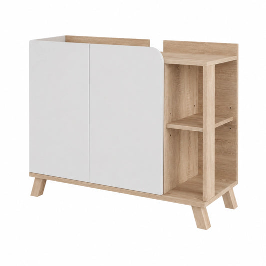 Ensemble de meubles de salle de bain, coloris blanc, 80 x 65 cm, pour la salle de bain