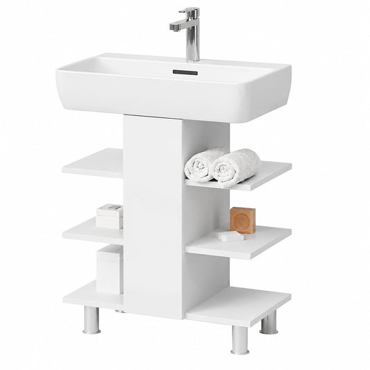 Ensemble de meubles de salle de bain, 60 x 70 cm, coloris blanc, pour la salle de bain