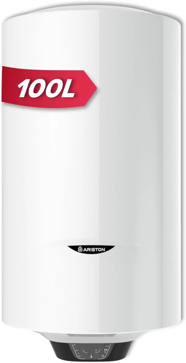 Ariston PRO1 ECO 100L - Chauffe-Eau Électrique Vertical Mural – gris/rouge