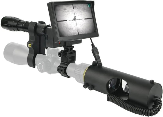 JASHKE Monoculaire Vision Nocturne Infrarouge Chasse Lunettes IR 850nm avec caméra HD et écran portable – 5 watts, gris/noir