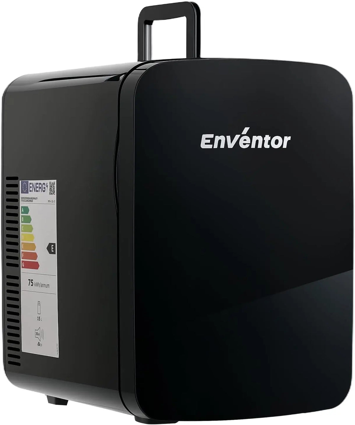 Enventor Mini Frigo 15L réfrigérateur – AC/12V, noir
