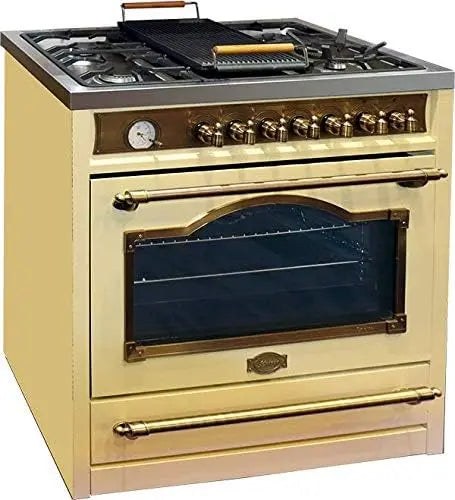 Kaiser HGE 93555 ElfEm Gaz Electrique Cuisinière 90cm/Four électrique/Cuisinière/115L/ Plaque de cuisson – beige/noir/gris