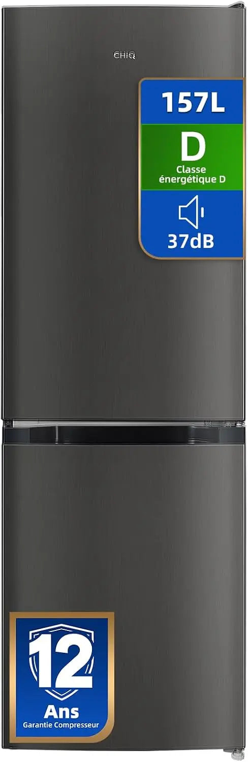 CHiQ CBM159LEBD Réfrigérateur congélateur bas157 litres 109 + 48 Low Frost – gris
