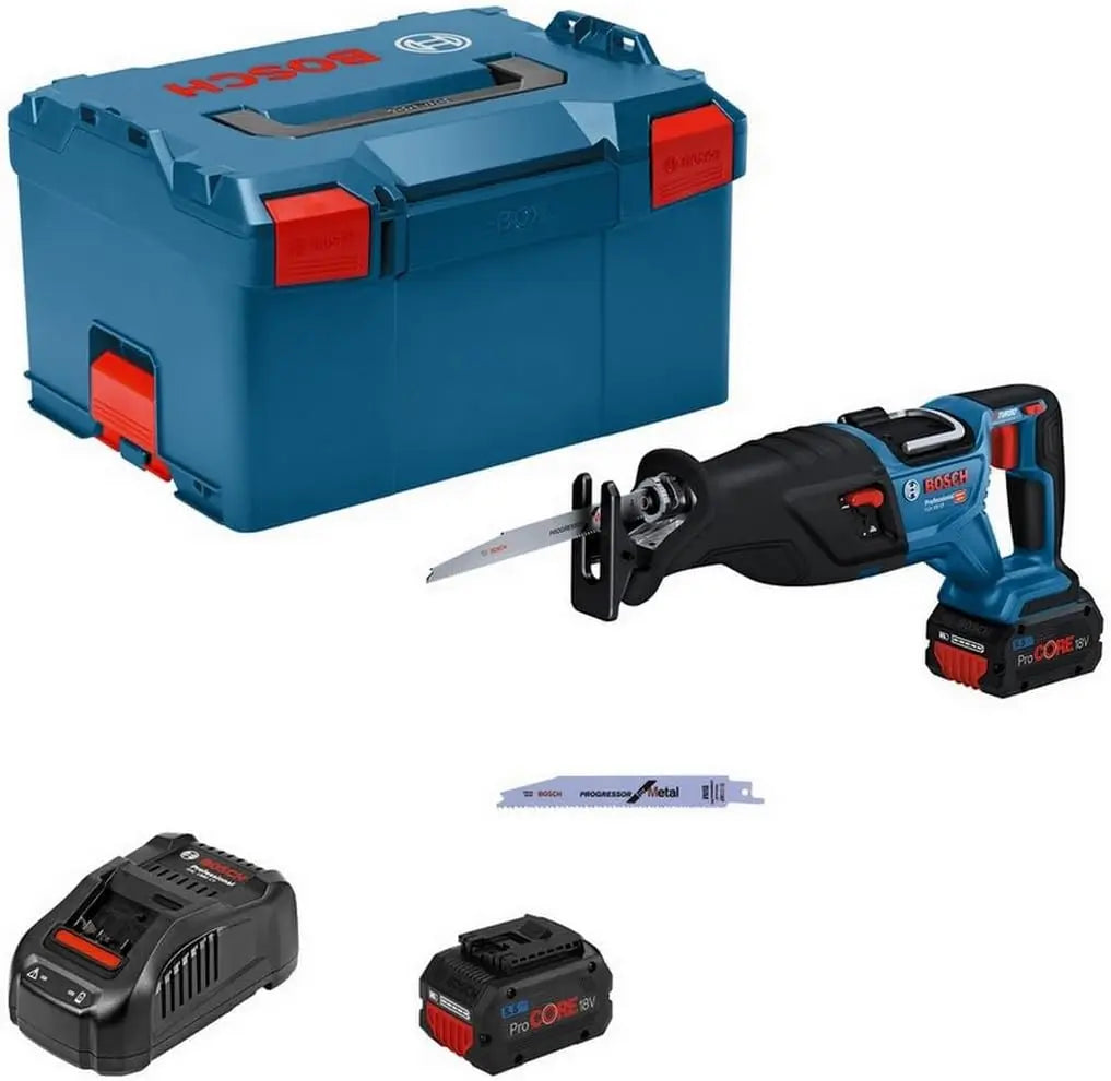 Bosch Professional scie sabre sans-fil BITURBO GSA 18V-28 avec 2 batteries PROCORE de 5,5 Ah – 1100 W, bleu