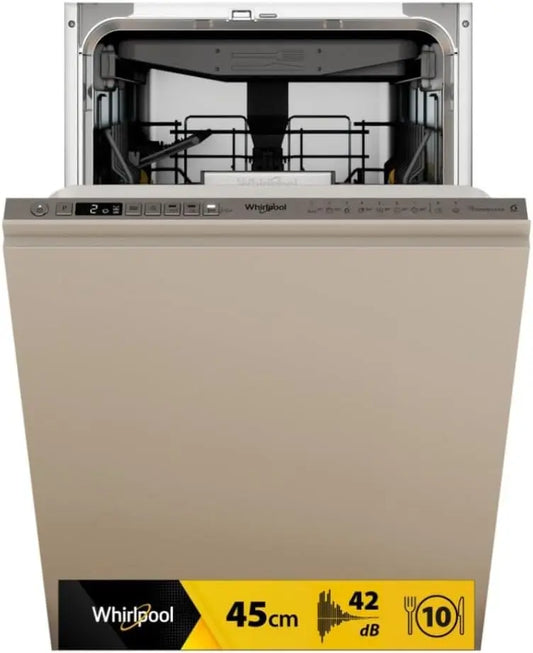 Whirlpool Lave-vaisselle 45 cm – 10 couverts, beige/gris