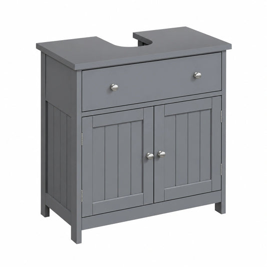 Armoire, en panneaux de bois, avec rangement, avec tiroirs, avec portes, coloris gris, 60 x 30 x 60 cm, pour la chambre