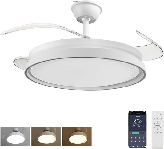 EXTRASTAR Ventilateur de plafond avec LED 42 cm – gris