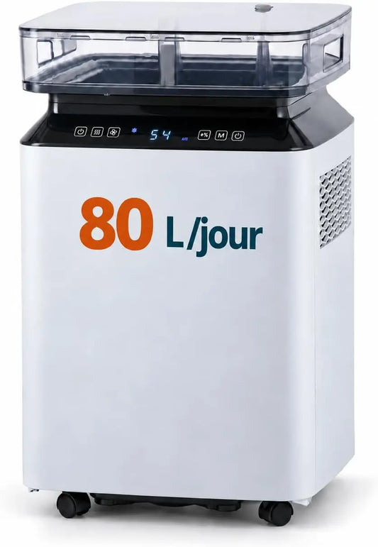 Kalopsia Déshumidificateur d'Air Électrique Professionnel 80L/Jour – 8 L, gris/blanc