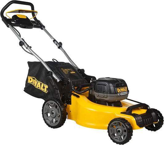 DEWALT - Tondeuse XR sans balais 18V 5Ah Li-Ion - DCMW564N-XJ - Tondeuse à Gazon sans Fil avec Sac – gris/noir