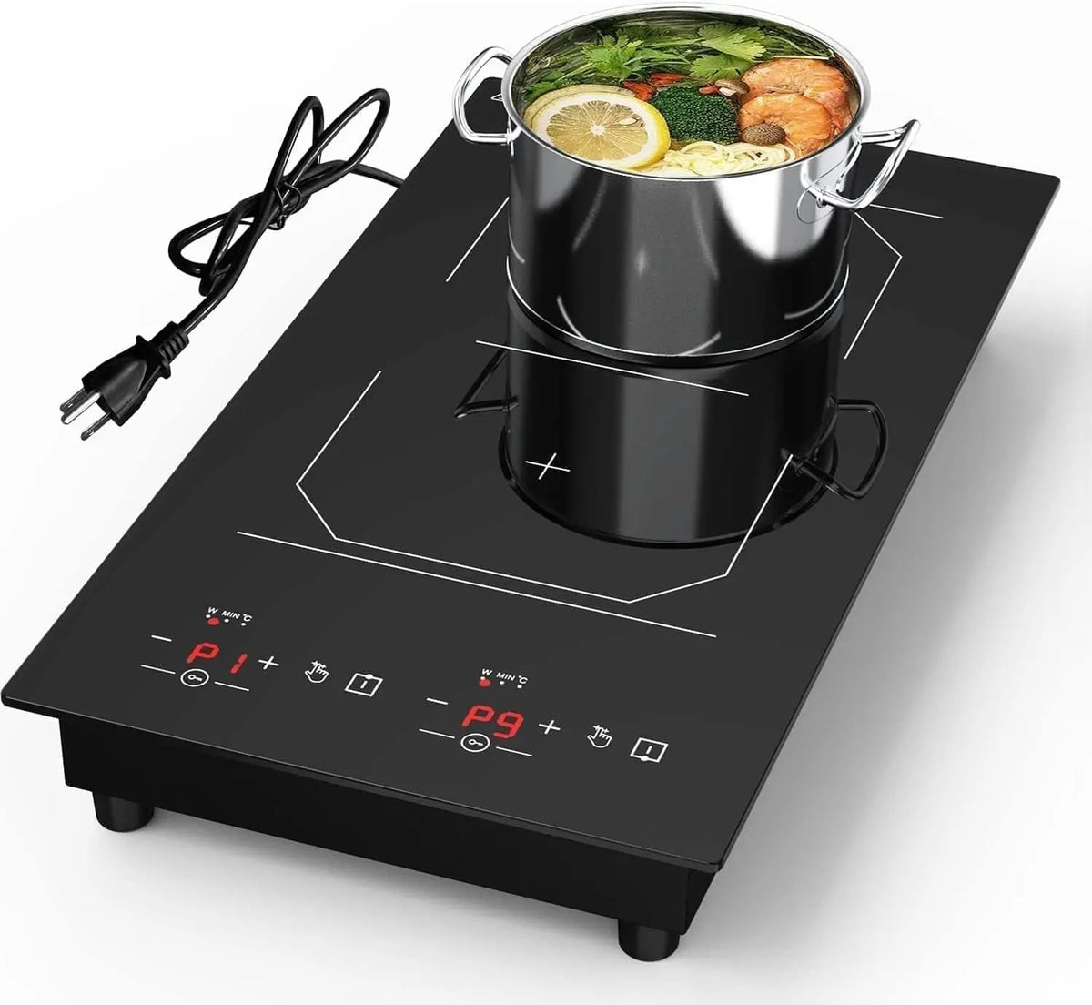 ANHANE Plaque Induction 2 Feux 3000W – noir/gris