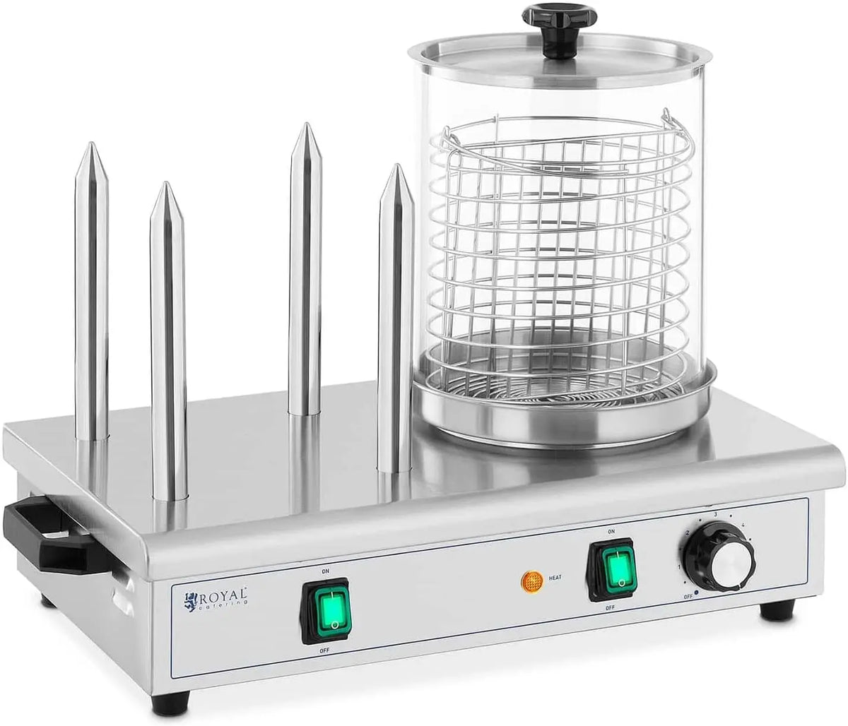 Royal Catering RCPHW 550 Machine À Hotdog Professionnelle Appareil Professionnel Chauffe-Saucisse Pain 4 – gris
