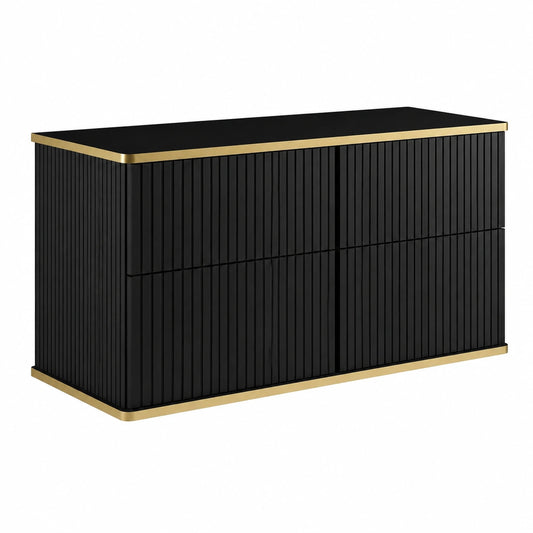 Ensemble de meubles de salle de bain, coloris noir et doré, pour la salle de bain