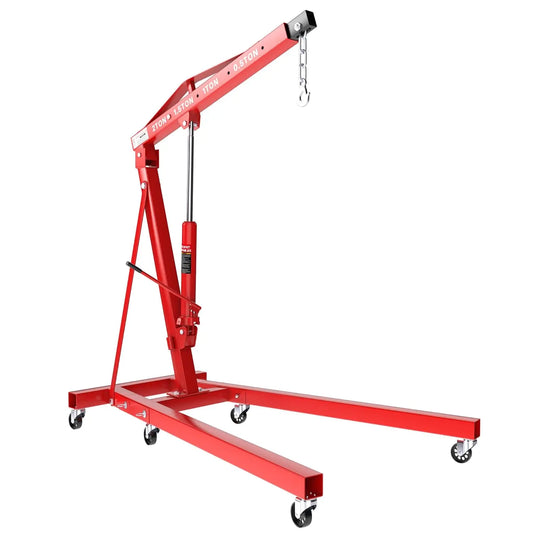 Wiltec Grue d'atelier équipement de levage – rouge/orange