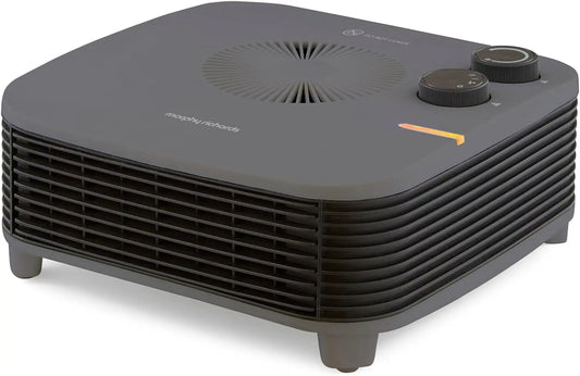 Morphy Richards HeatFlux Radiateur Soufflant 2kW 20㎡ Plat Thermostat Réglable Léger Compact portable – gris/noir