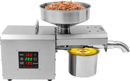 Moulin à huile électrique en acier inoxydable 1500 W pour la maison – argenté