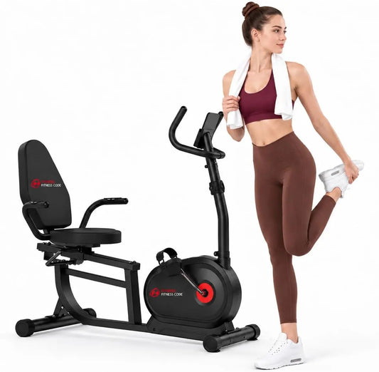 Vélo d'Appartement Semi-Allongé avec Dossier Ergonomique – noir/gris/orange