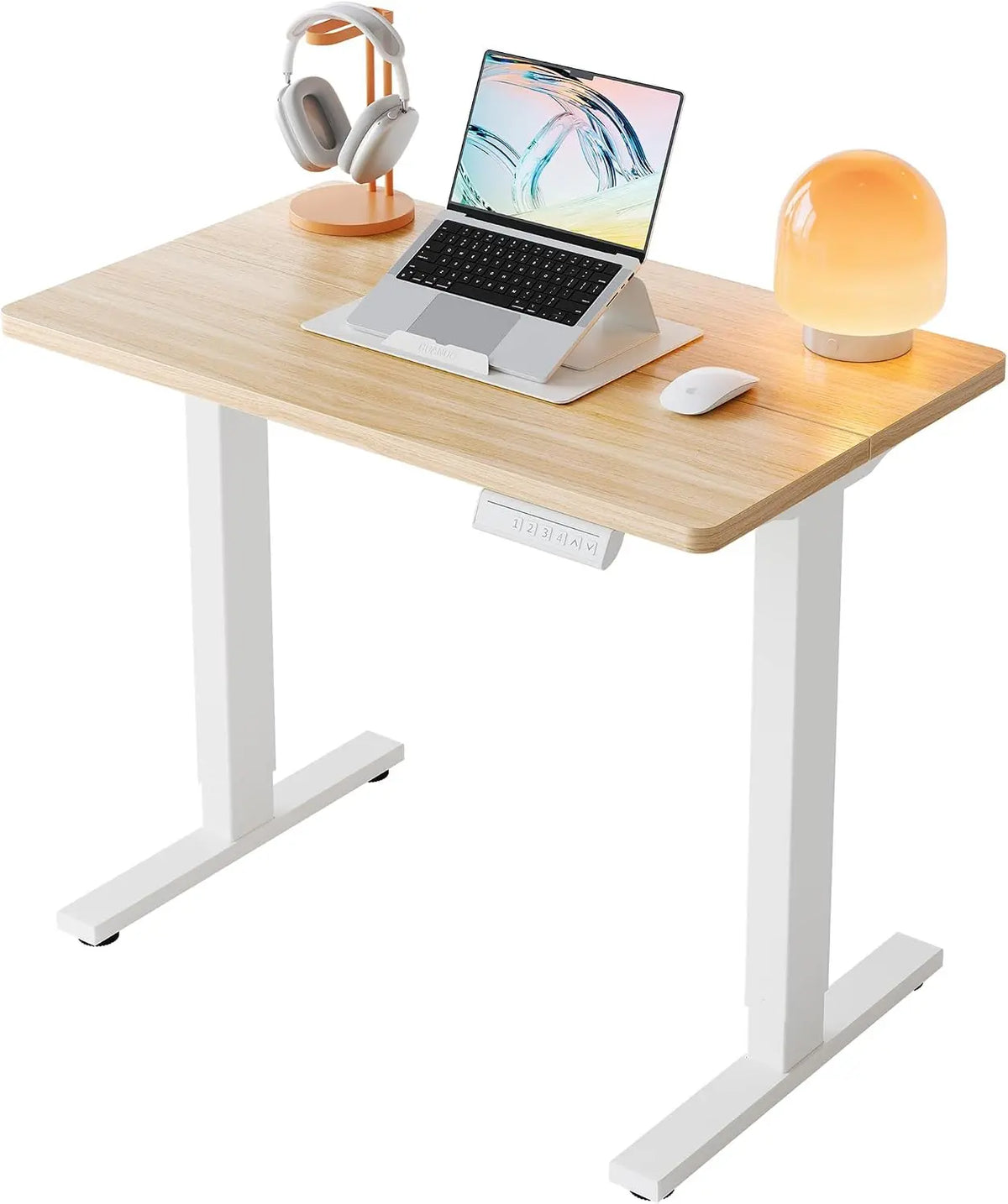 HUANUO 80 x 48cm Bureau Assis Debout Électrique – beige/gris