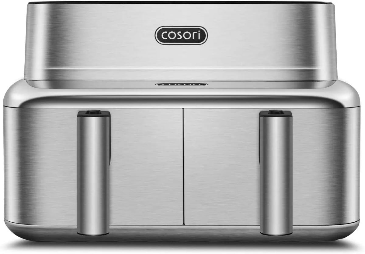 Cosori Iconic Dual Air Fyrer Acier Inoxydable 8,6L Double Panier – argenté