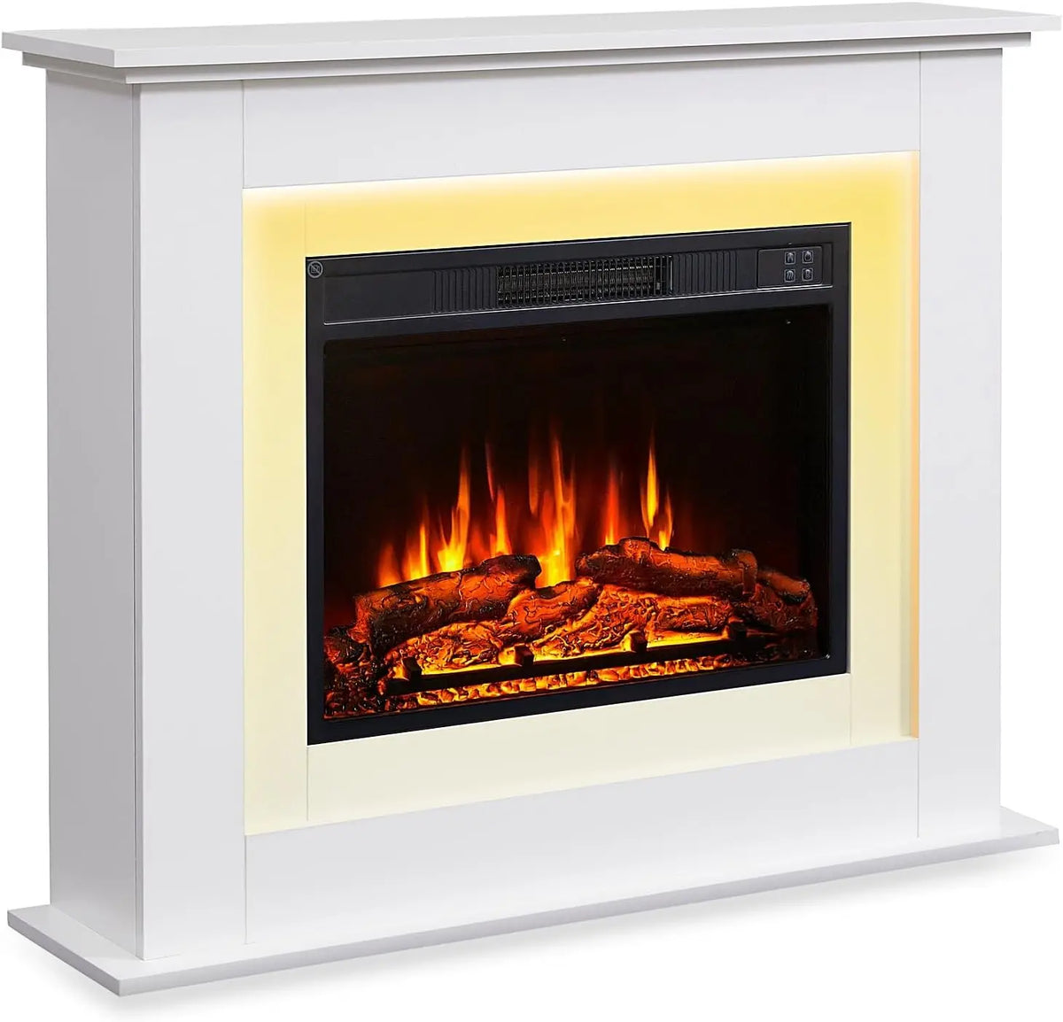 BALDERIA Finn cheminée électrique avec Chauffage – 2 kW / 4,8 W, blanc