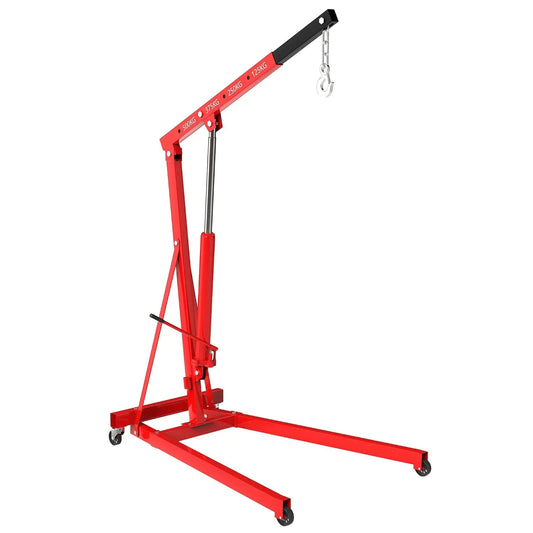 Wiltec Grue d'Atelier équipement de levage – rouge/orange
