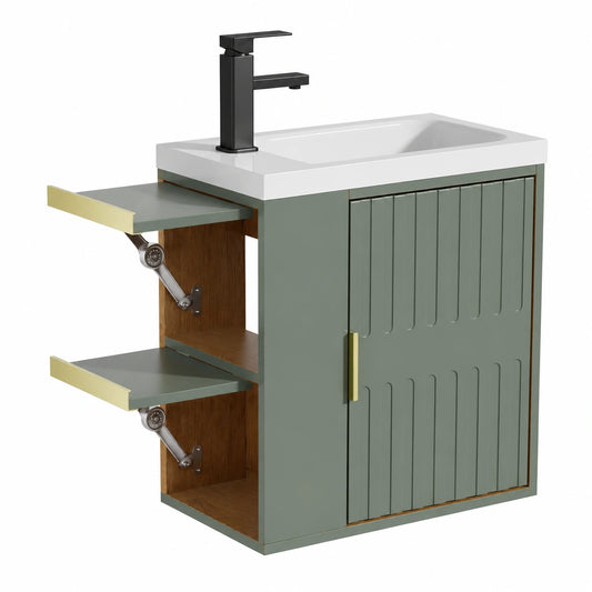 Ensemble de meubles de salle de bain, 50 x 30 x 54 cm, coloris vert, pour la salle de bain