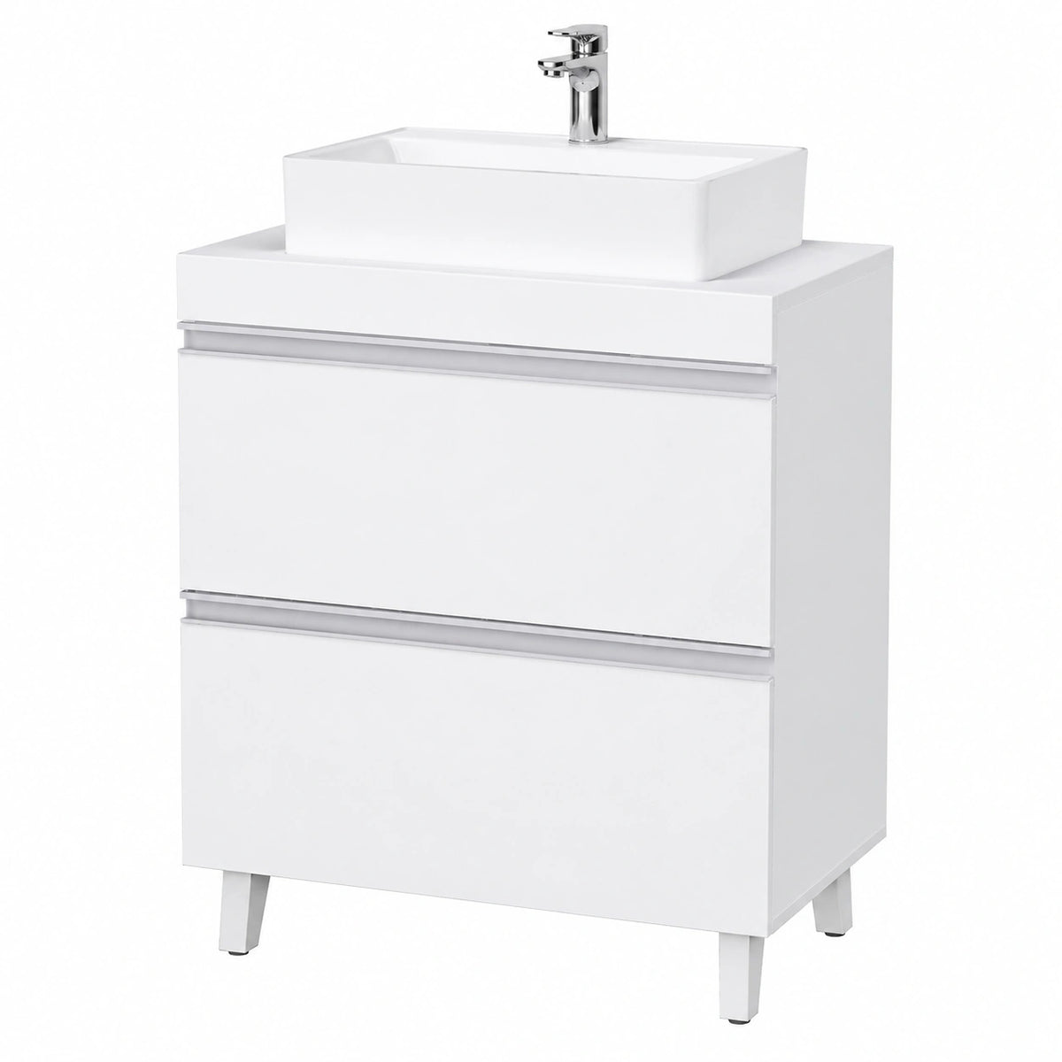 Ensemble de meubles de salle de bain, avec rangement, coloris blanc, 30 x 60 x 64 cm, pour la salle de bain