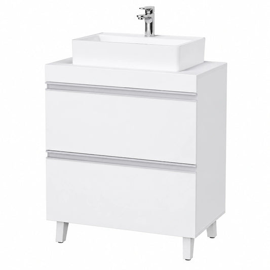 Ensemble de meubles de salle de bain, avec rangement, coloris blanc, 30 x 60 x 64 cm, pour la salle de bain