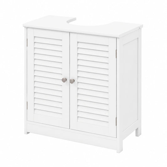 Ensemble de meubles de salle de bain, avec rangement, avec étagères, avec portes, coloris blanc, 60 x 30 x 60 cm, pour la salle de bain