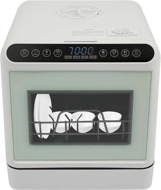 Lave-vaisselle de table avec 4 modes de lavage – 1100 W, 6 litres, gris/noir