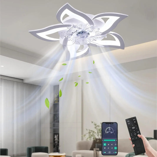 Plafonnier Ventilateur Silencieux 69cm Reversible Ventilateur De Plafond avec Télécommande/APP – 100 W, blanc