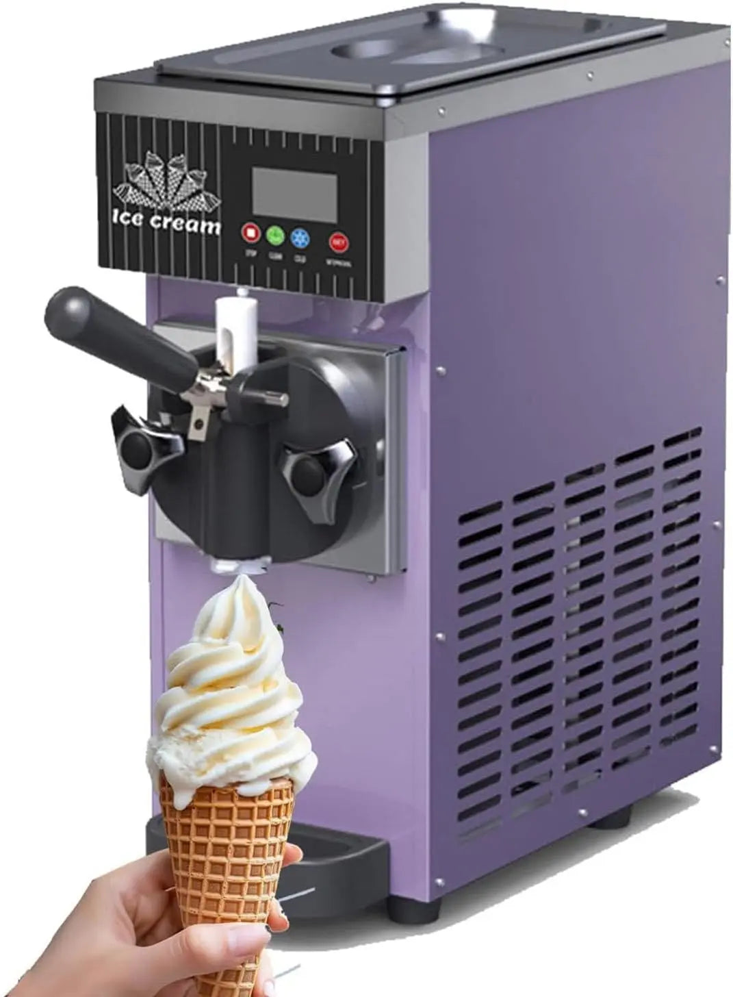 Machine à glace italienne professionnelle et domestique – 450 W, 5 L/h, 20 × 40 × 51 mm, bleu/gris